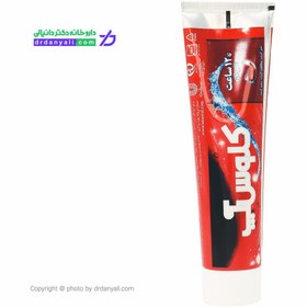 تصویر خمیر دندان طراوت بخش خنک کننده قرمز کلوس آپ Ever Fresh Red Hot Toothpaste Closeup