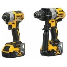 تصویر دریل و درایور ضربه ای چکشی DEWALT 20V MAX، کیت ترکیبی ابزار برقی بی سیم با 2 باتری و شارژر (DCK299P2) DEWALT 20V MAX Hammer Drill and Impact Driver, Cordless Power Tool Combo Kit with 2 Batteries and Charger (DCK299P2)