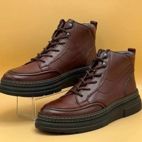تصویر نیم بوت مردانه تمام چرم زیره لاستیک درجه 1 شمس سوبارو 2 - طوسی / 43 Natural leather