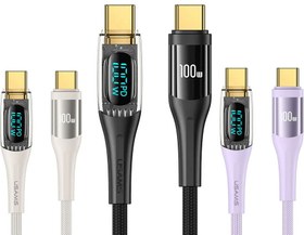 تصویر کابل تبدیل فست شارژ Usams US-SJ590 Type-C To Type-C PD 100W 1.2m Usams US-SJ590 Type-C To Type-C PD 100W 1.2m Cable