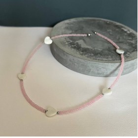 تصویر گردنبند صدفی صورتی 