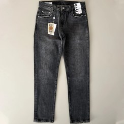 تصویر شلوار جین مام فیت مردانه رنگ ذغالی 