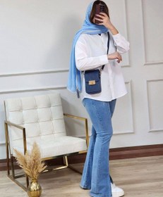 تصویر شومیز زنانه سفید ساده تترون 