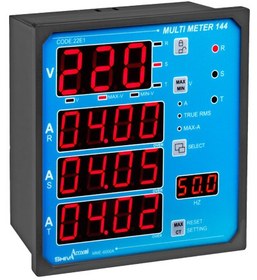 تصویر مولتی متر ۱۴۴ تابلویی شیوا امواج (22E1) SHIVA AMVAJ MULTY METER 144 MODEL : MME-6000A/22E1