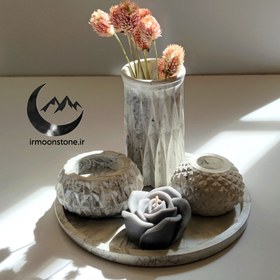 تصویر ست دکوری سنگی و شمع - ارکیده 