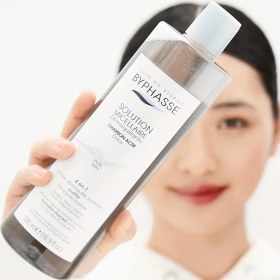 تصویر میسلار واتر 4 کاره بایفاس پوست چرب 500 میل Byphasse Micellar Make up remover Solution Activated Charcoal detox