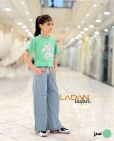 تصویر ست کراپ و شلوار خرس 