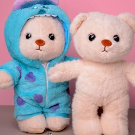 تصویر عروسک پولیشی خرس مهربون لباس سالیوان 