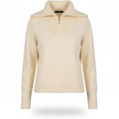 تصویر پلیور نیم زیپ کرم زنانه چیبو 