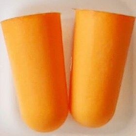 تصویر گوش گیر اسفنجی مدل استوانه ای برای استخر و شنا نارنجی رنگ 