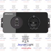 تصویر پریز توکار مورف فکتور مدل FPO2.v2 - مشکی Morph Factor built-in outlet model FPO2.v2