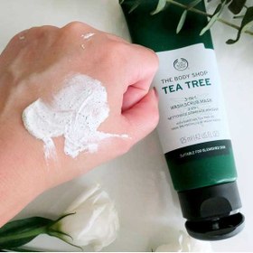 تصویر پاک کننده سه کاره بادی شاپ حاوی روغن درخت چای حجم 125 میل THE BODY SHOP Tea Tree 3 in 1 Wash.Scrub.Mask