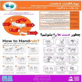 تصویر پوستر جامع بهداشت دست ( پوستر شستشوی دست، هندراب ، 5 موقعیت بهداشت دست) 