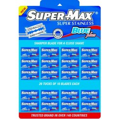 تصویر تیغ سنتی ورقی سوپرمکس 20بسته 10 عددی Supermax traditional razor blade 20 packs of 10 pieces