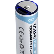 تصویر باتری قلمی شارژی با امکان شارژ مستقیم پاورولوژی USB Rechargeable AA Battery1500mAh/ 2250mWh