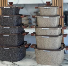 تصویر سرویس قابلمه ۱۰ پارچه گرانیتی زیو مدل ZCS8300 