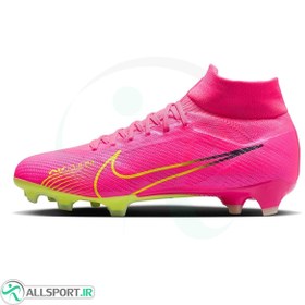 تصویر کفش فوتبال نایک ایر زوم مرکوریال طرح اصلی Nike Air Zoom Mercurial Superfly 9 Elite SG Pink Green Black 