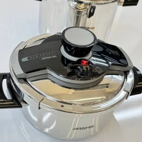 تصویر زودپز دوقلو روگازی عرشیا مدل PR116-1998 استیل ترک Arshia twin pressure cooker model PR116-1998