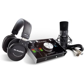 تصویر پکیج استودیویی کارت صدا، میکروفون و هدفون ام آدیو مدل M-Track 2X2 Vocal Studio Pro M-Audio M-Track 2X2 Vocal Studio Pro