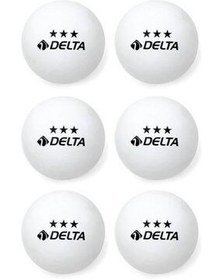 تصویر توپ پینگ پنگ 6 سفید تنیس روی میز Delta 
