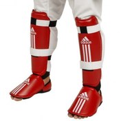 تصویر روپایی و ساق‌پای تکواندو آدیداس مدل حرفه‌ای – قرمز روپایی و ساق پای تکواندو