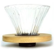 تصویر دریپر شیشه ای V60 زیر بامبو سایز 02 
