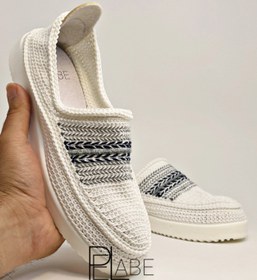 تصویر گیوه زنانه مدل طوسی گندمی سایز ۳۷ تا ۴۵ رنگ سفید 