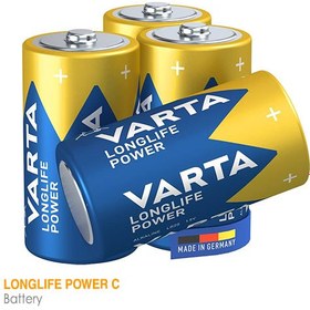 تصویر باتری C وارتا مدل long life power C بسته دو عددی باتری وارتا