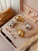 تصویر گوشواره ترند نقره ای اشکی|140405133 