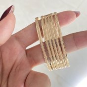 تصویر النگو طلا روس 3 میل آبشاری (کد 8313) 