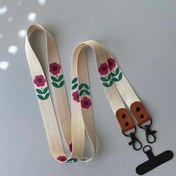 تصویر آویز موبایل کراس بادی «طرح گل سرخابی ساقه دار» 