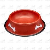 تصویر ظرف آب و غذا استیل رنگی 22 سانتی متر کد 13111 steel pet bowl