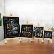 تصویر تخته سیاه رومیزی پایه دار مشکی 