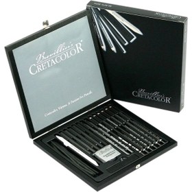 تصویر ست طراحی Black Box کرتا کالر جعبه چوب کد 46040 ا Cretacolor design set Cretacolor design set