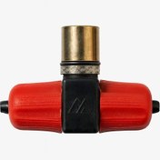 تصویر مه پاش برنجی به همراه پایه پلاستیکی قرمز مشکی 