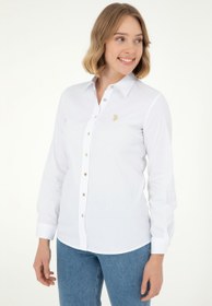 تصویر شومیز زنانه سفید یو اس پولو 