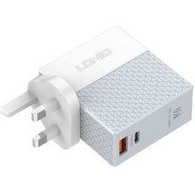 تصویر شارژر دیواری دو پورت الدینیو A2620C LDNIO A2620C 65W PD Dual Port Wall Charger