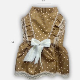 تصویر لباس سگ و گربه پیراهن سرهمی دکمه دار 