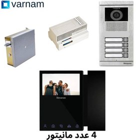 تصویر پکیج آیفون تصویری سیماران 4 واحدی مدل 46 tk حافظه دار 