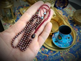 تصویر تسبیح ۱۰۱ دانه گارنت طبیعی 