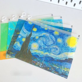 تصویر فولدر A4 زیپ دار طرح ونگوگ - طرح۴ Folder