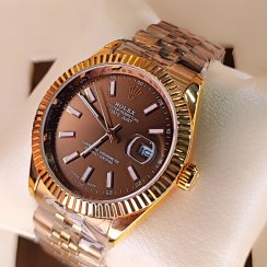 تصویر ساعت مچی مردانه رولکس مدل دیت جاست با بند استیل 