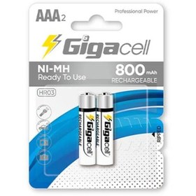 تصویر باتری نیمه قلمی شارژی 2 عددی گیگاسل 800mAh 