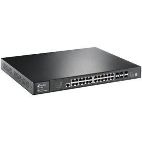 تصویر سوئیچ 24 پورت T3700G-28TQ تی پی لینک TP-Link Tp-Link T3700G-28TQ JetStream 24-Port Stackable L3 Managed Switch