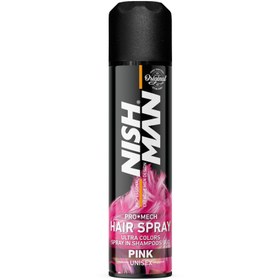 تصویر اسپری رنگ مو نیشمن صورتی nishman color hair spray pink 