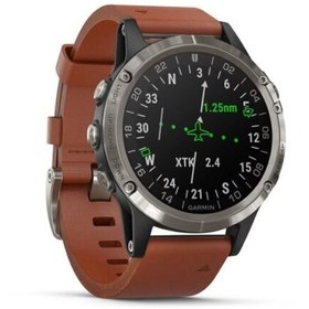 تصویر ساعت گارمین D2 Delta Aviator Watch with Brown Leather Band 