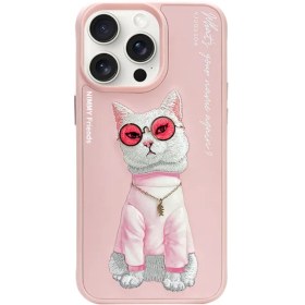 تصویر کاور Nimmy طرح Pink Cat گوشی iPhone 14ProMax 