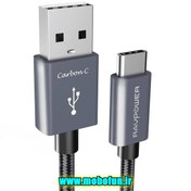 تصویر کابل تبدیل USB به USB-C راو پاور مدل RP-TPC005 طول 1.8 متر 