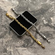 تصویر دستبند زنانه ژوپینگ مدل طنابی ابکاری طلا طول ۱۹ سانت 