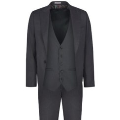 تصویر کت و شلوار زغالی بانتو دوزی ticket pocket آریوان stp11 